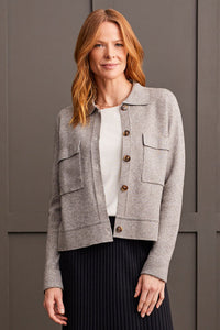 Double Knit Collard Cardigan