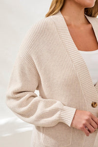 Long Sleeve Combed Cotton Cardigan