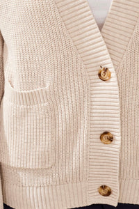 Long Sleeve Combed Cotton Cardigan