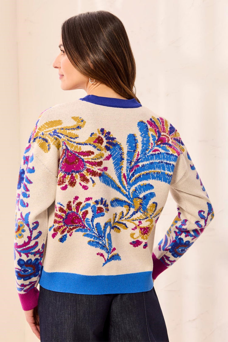 Jacquard V-Neck Cardigan