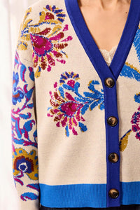 Jacquard V-Neck Cardigan