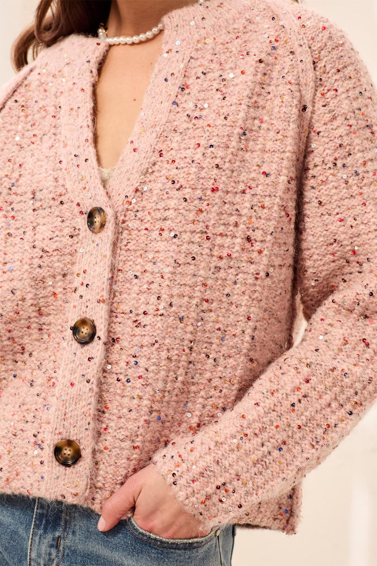 Sequin Sweater Cardigan