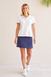 Short-Sleeve Polo Top With Button Placket