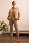 Slub Twill Zip-Front Mock Neck Jacket