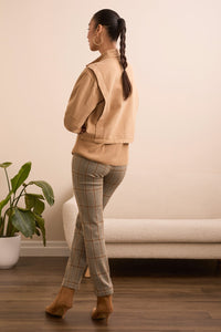 Slub Twill Zip-Front Mock Neck Jacket