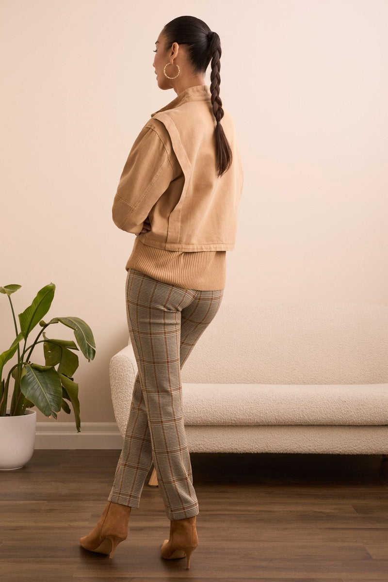 Slub Twill Zip-Front Mock Neck Jacket