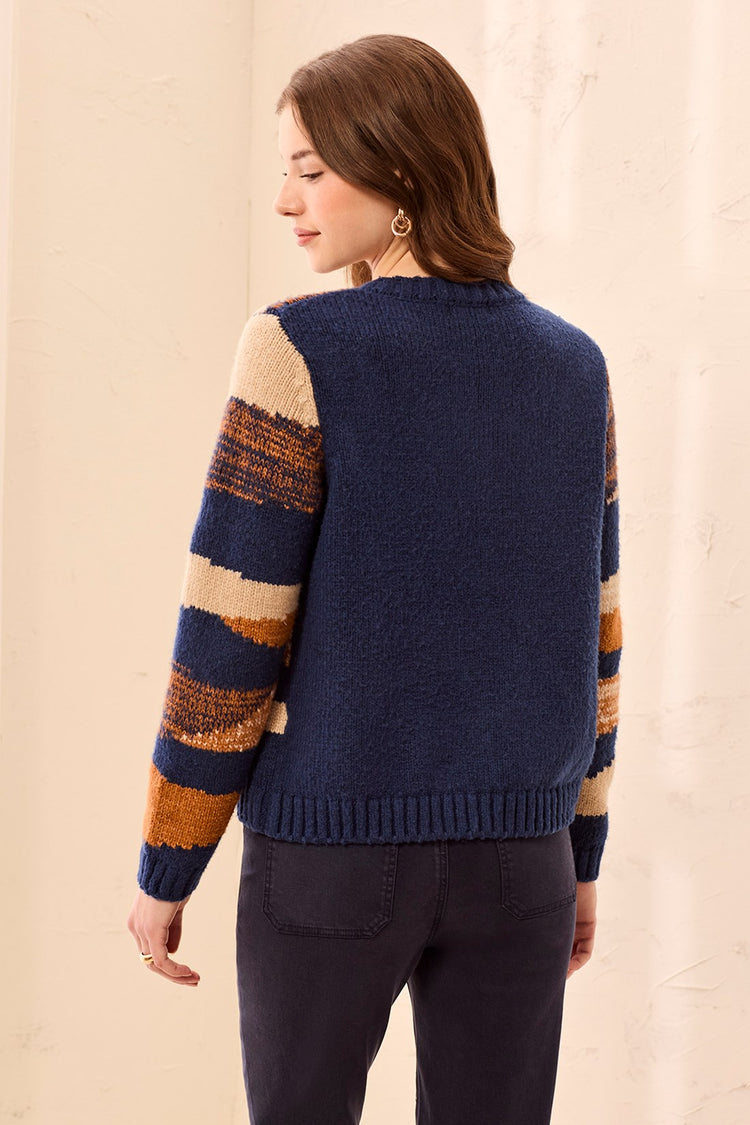 Crew Neck Cardigan Sweater