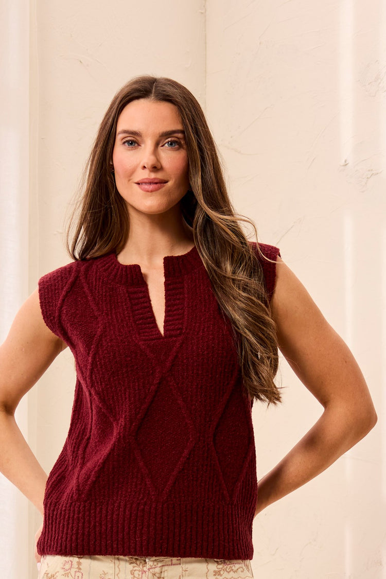 Split Sleeveless Sweater