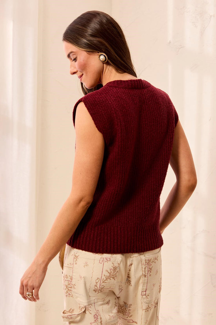 Split Sleeveless Sweater