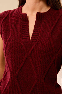 Split Sleeveless Sweater