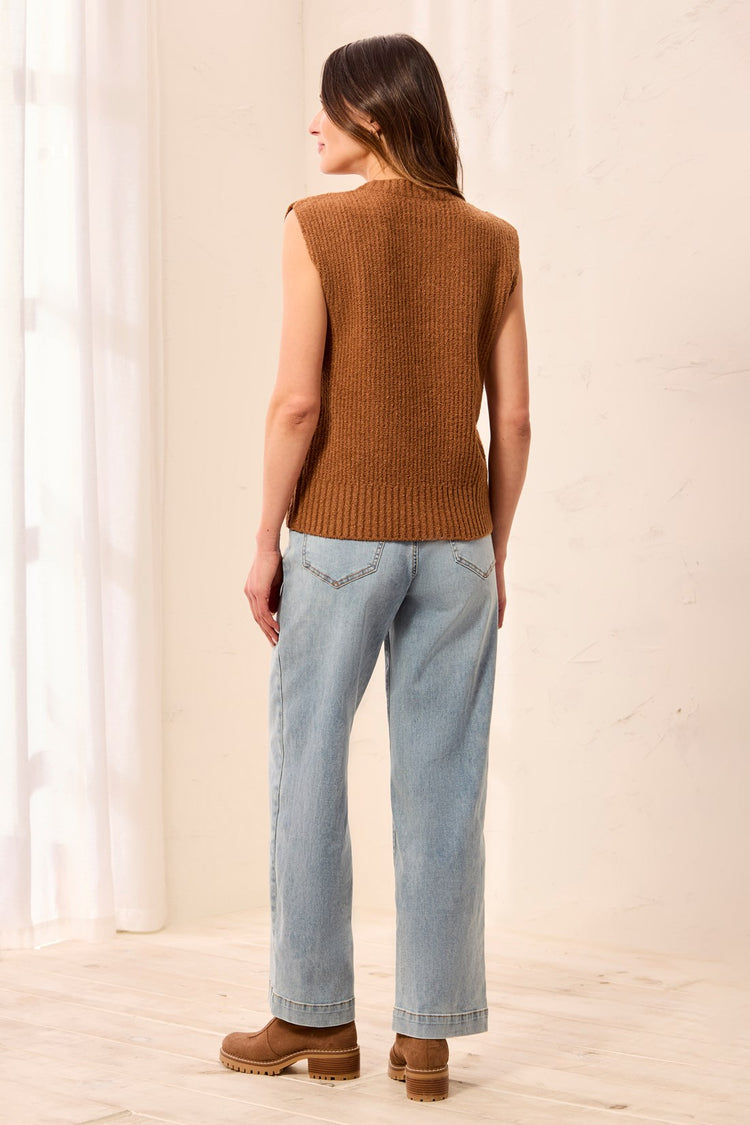Crew Neck Sleeveless Sweater