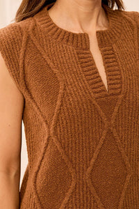 Crew Neck Sleeveless Sweater
