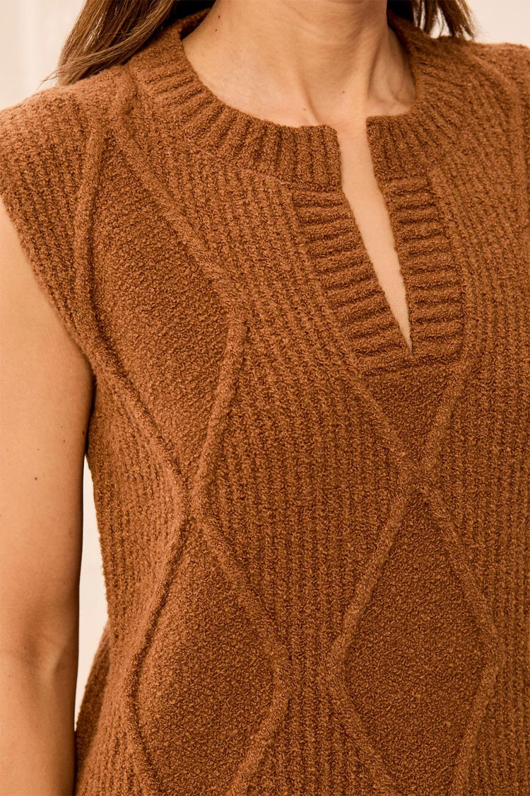 Crew Neck Sleeveless Sweater