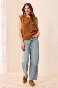 Crew Neck Sleeveless Sweater