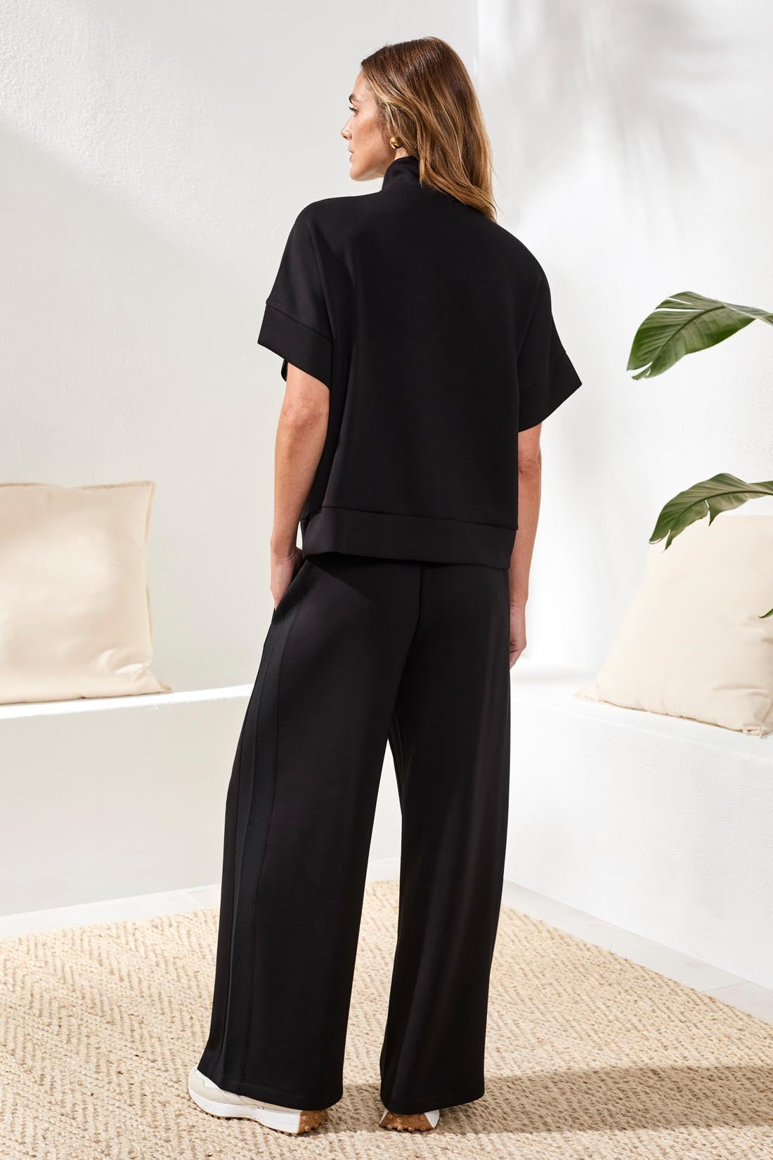 Techno Lux Mock Neck Zip Top