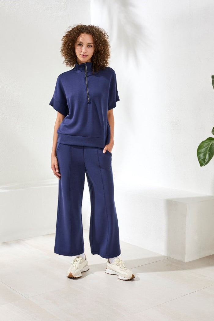 Techno Lux Mock Neck Zip Top