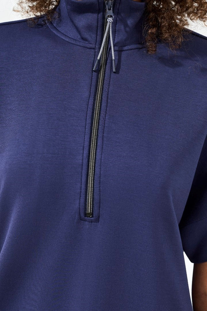 Techno Lux Mock Neck Zip Top