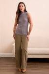 Textured Sleeveless Mock Neck Top