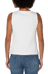 Sleeveless Boat Neck Knit Top