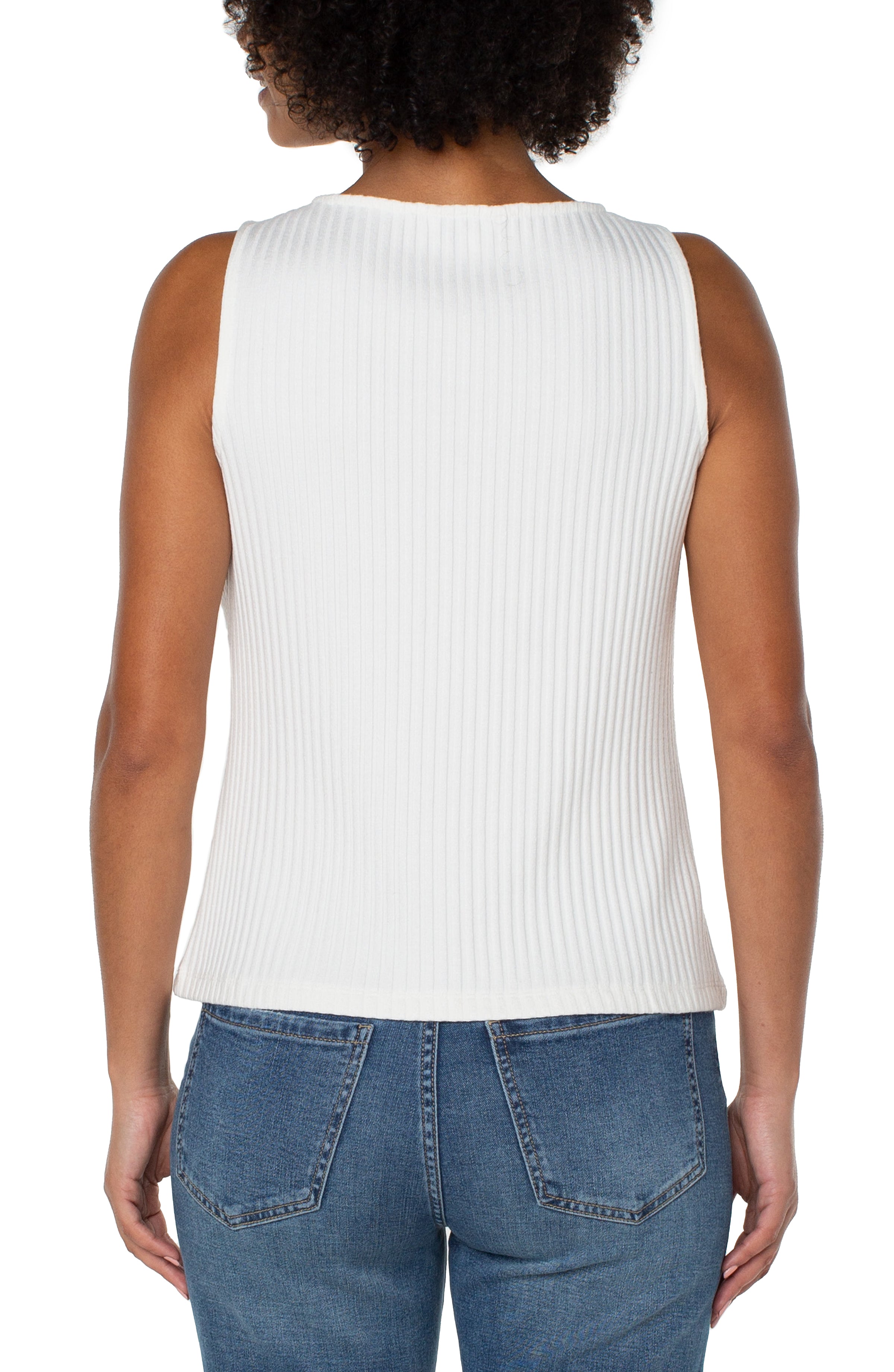 Sleeveless Boat Neck Knit Top