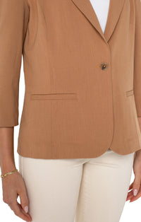 Fitted Blazer with Ruched Sleeve