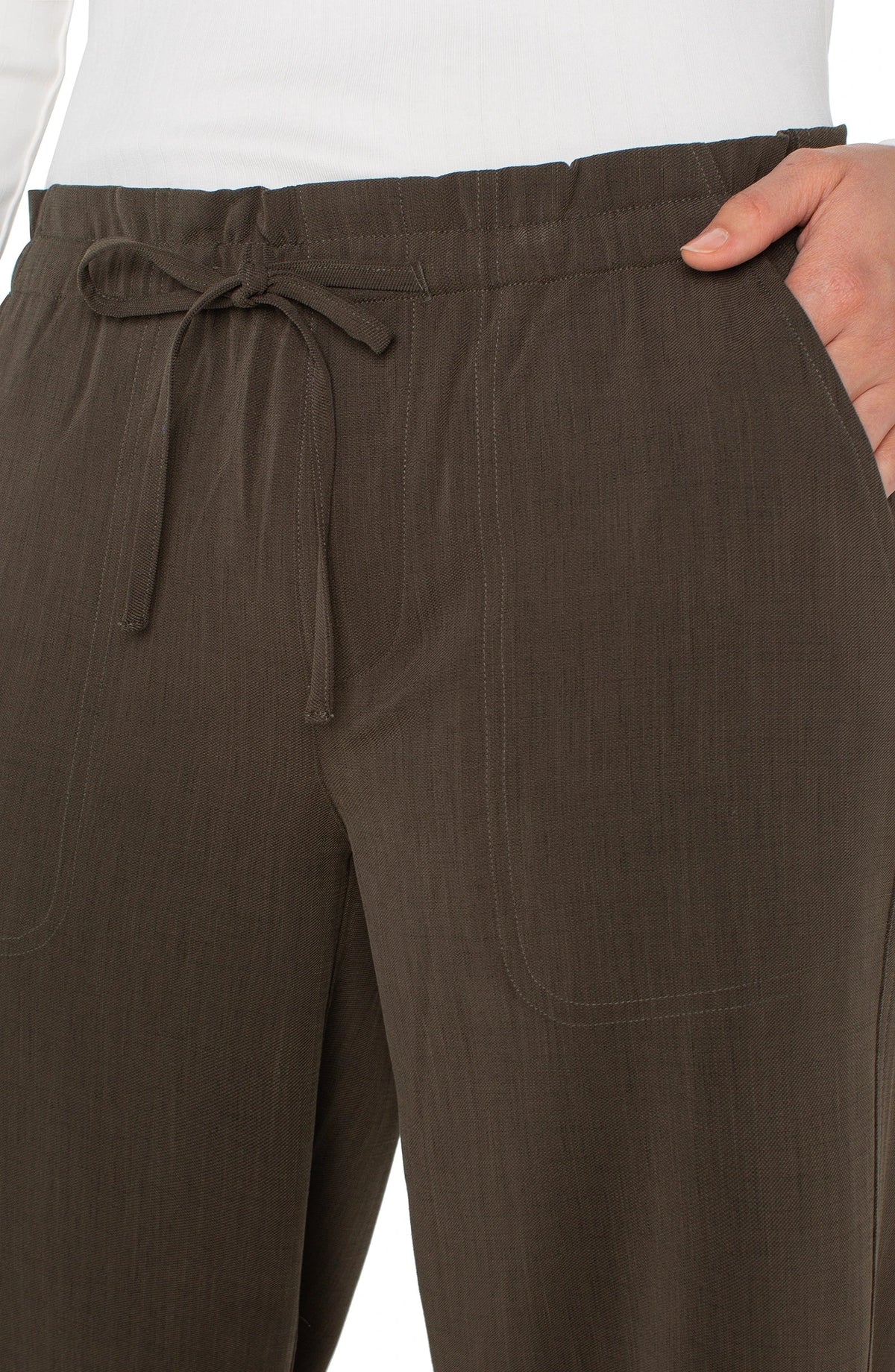 Pull On Tie Waist Wide Leg Ankle 26"