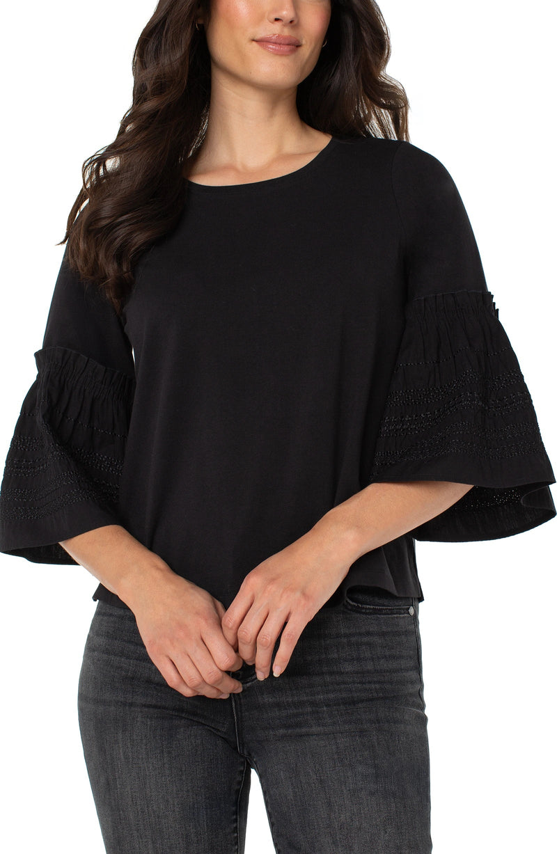 3/4 Sleeve Embroidered Top