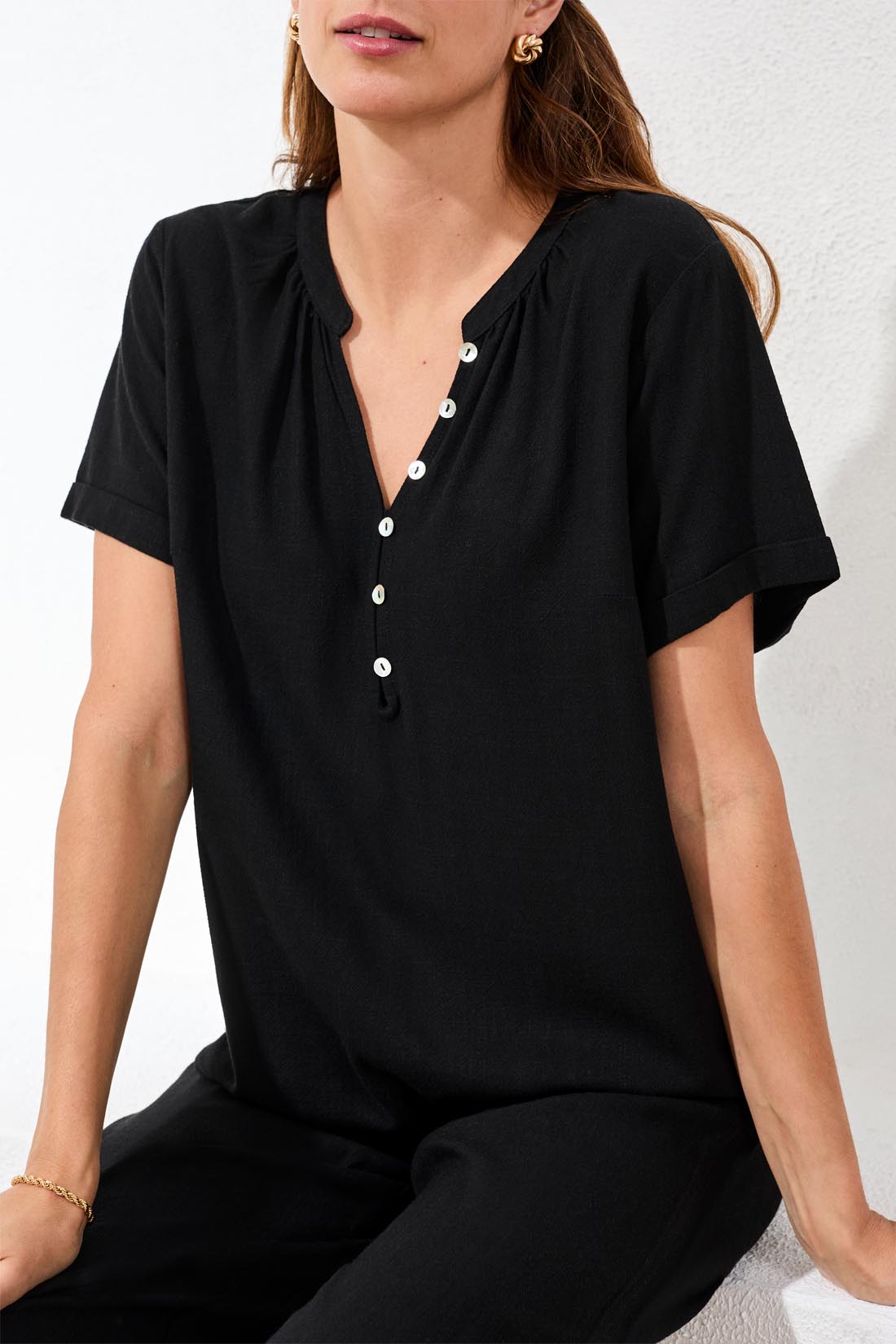 Linen Relaxed Fit Top