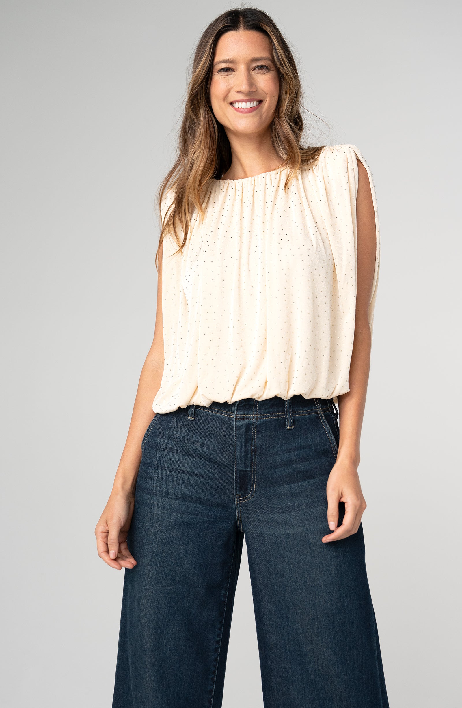 Sleeveless Draped Top