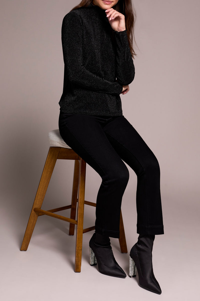 Mock Neck with Merrow Edge Long Sleeve
