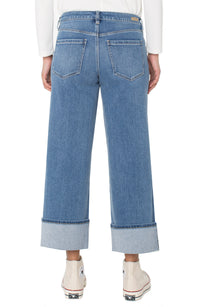 Morgan High Waist Cuffed Wide Leg Jeans