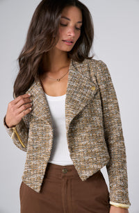 Collarless Moto Jacket