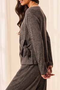 Long Sleeve Crew with Knot Detail
