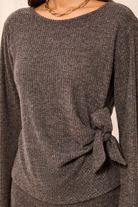 Long Sleeve Crew with Knot Detail