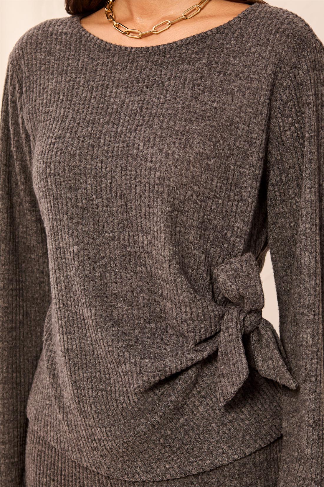 Long Sleeve Crew with Knot Detail