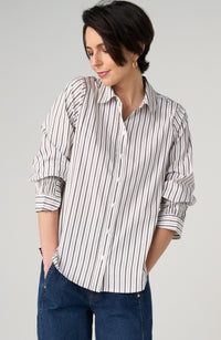 Adjustable Sleeve Button Front Top