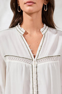 Button Front Novelty Blouse