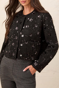 Fancy Embellished Tweed Jacket