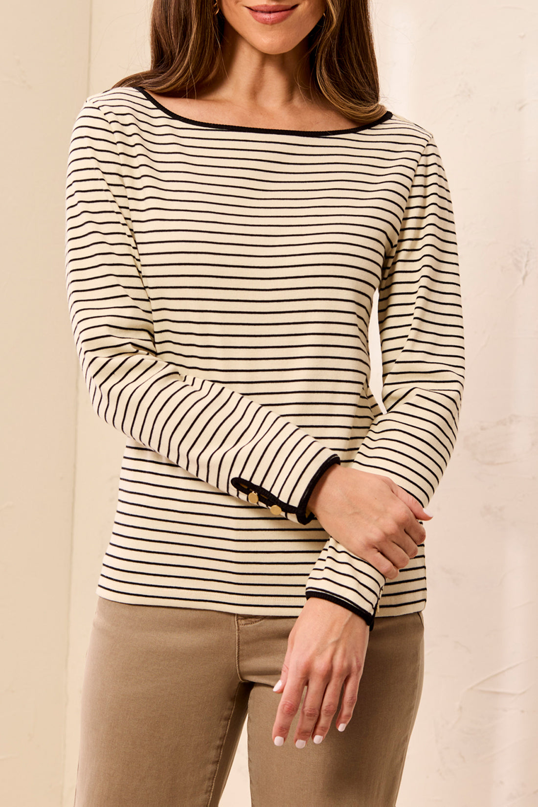 Striped Boat Neck
