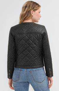 Quilted Collarless Jacket