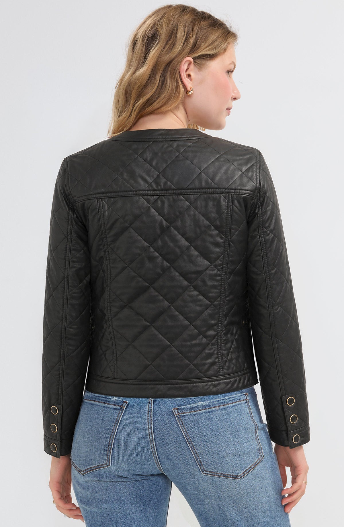 Quilted Collarless Jacket