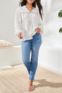 Button Front Novelty Blouse
