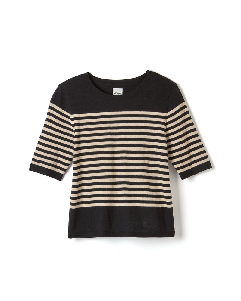 Stripe Pure Cotton Sweater Tee