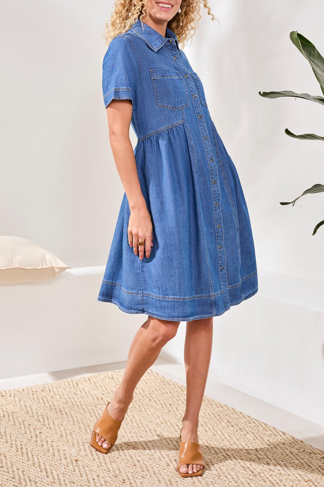 Button Down Flowy Dress