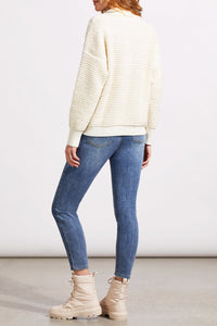 Oversized Drop Shoulder Polo Sweater