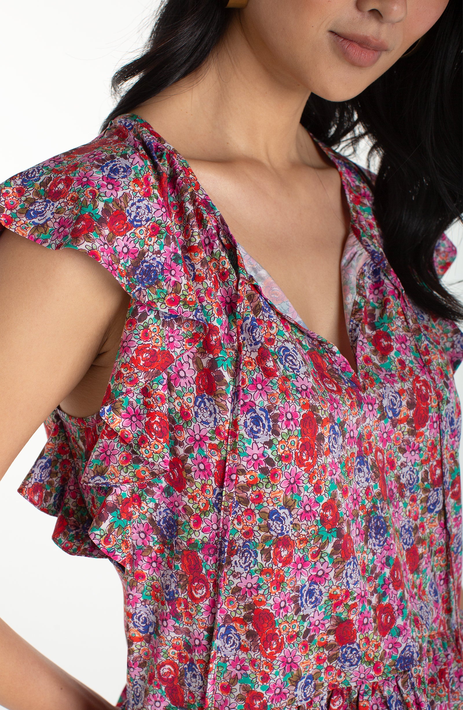 Flutter Sleeve Peplum Top