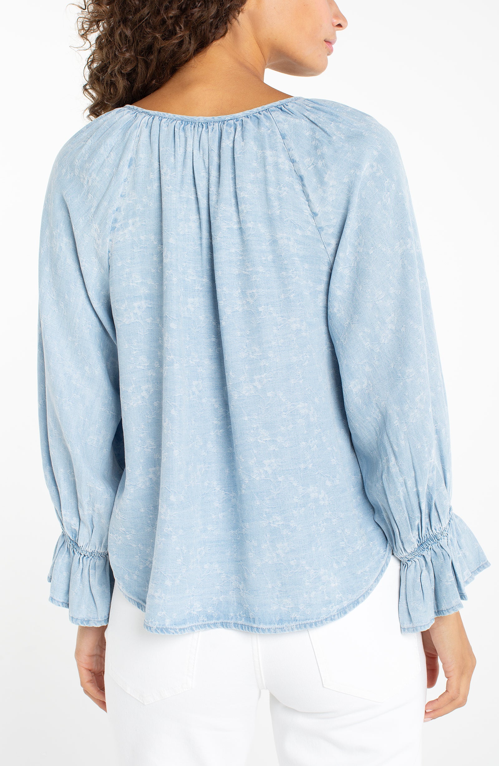 3/4 Sleeve Button Front Woven Top