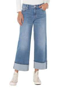 Morgan High Waist Cuffed Wide Leg Jeans
