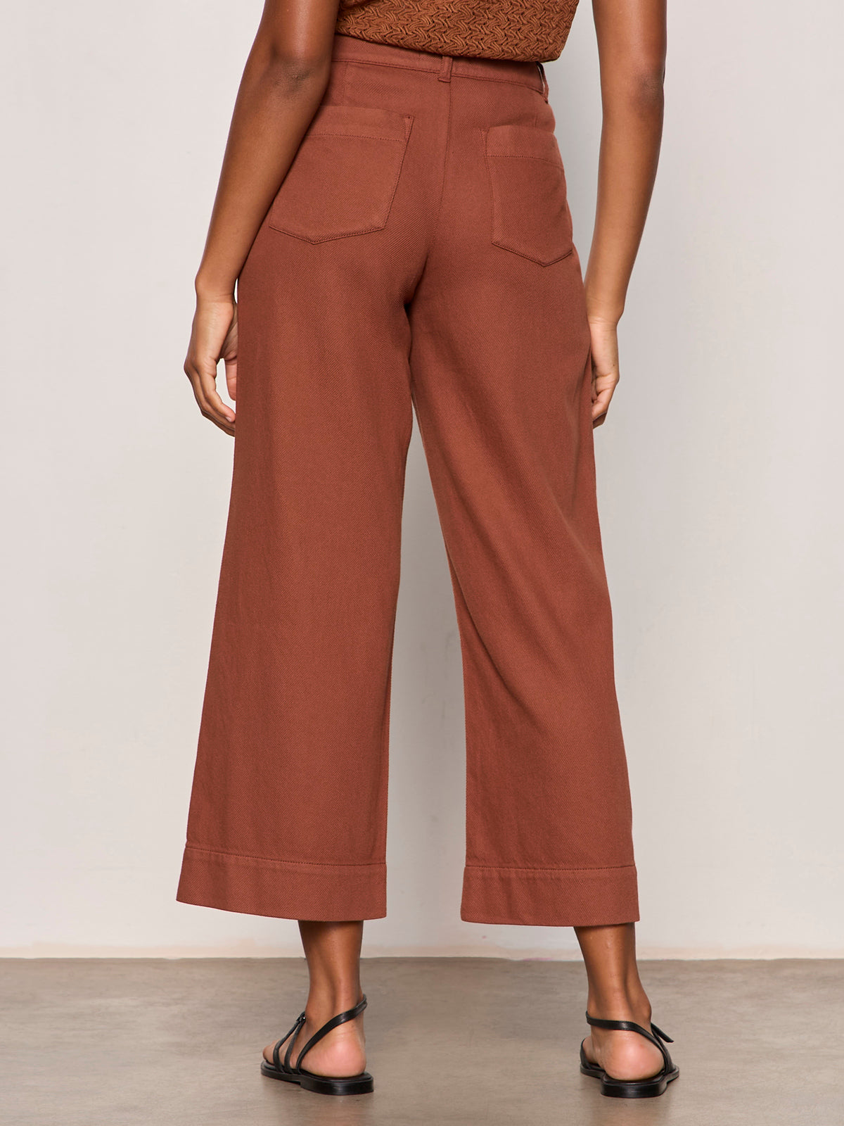 Soft Marine Wide Leg Crop Pant